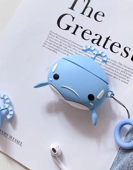 Kawaii Blue Whale Airpods 1/2 Case - BlossomMemento