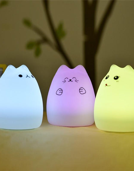 Kawaii Catty Colorful Night Light - BlossomMemento