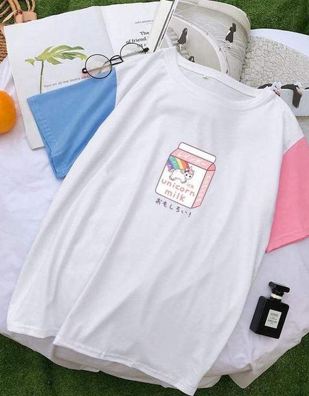 Kawaii Colorful Milky T-shirt - BlossomMemento
