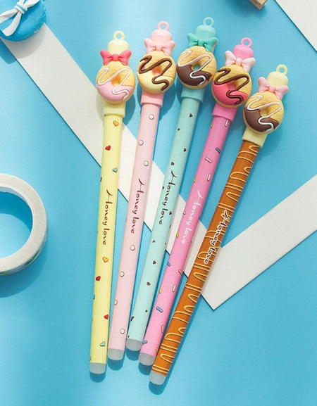 Kawaii Donut Erasable Gel Pen (3Pcs) - BlossomMemento