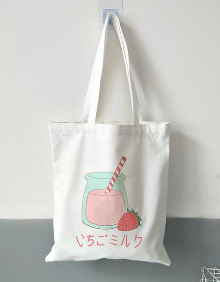 Kawaii Drinks Tote Bag - BlossomMemento