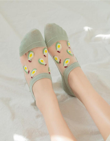 Kawaii Fruits Transparent Socks - BlossomMemento