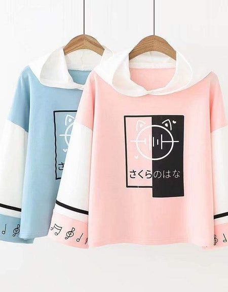 Kawaii Musical Notes Hoodie - BlossomMemento