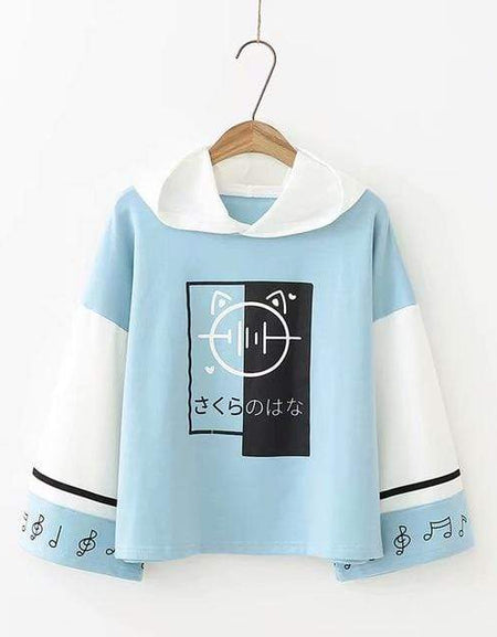 Kawaii Musical Notes Hoodie - BlossomMemento