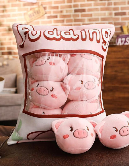 Kawaii Piggy Bag Plushies - BlossomMemento