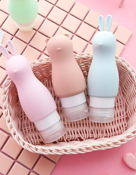 Kawaii Rabbit/Bear Refillable Bottle - BlossomMemento