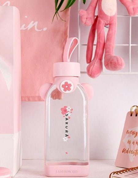 Kawaii Sakura Glass Bottle - BlossomMemento