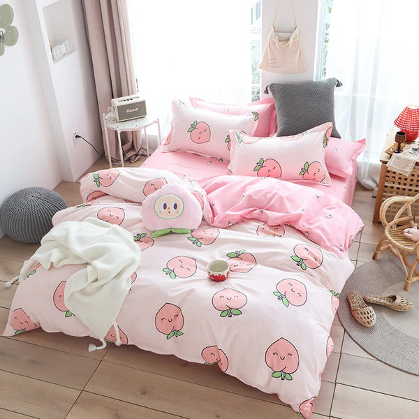 Kawaii Pink Strawberry Bedding Set – BlossomMemento