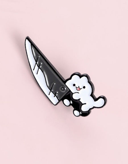 Kawaii Kitten w/ Dagger Cat Pin