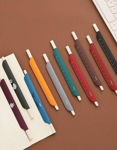 Kawaii Colorful Gel Pen (w/ ruler) - BlossomMemento