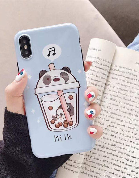 Kawaii Milk Tea Bear Phone Case - BlossomMemento