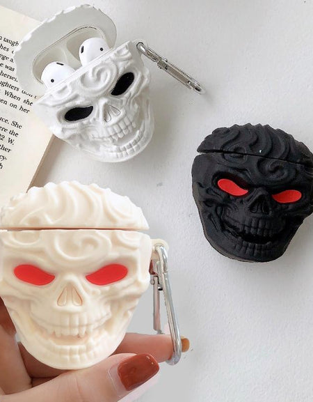 Kawaii Skull Airpods Case (1/2) - BlossomMemento