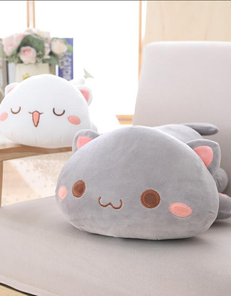 Kawaii Laying Cat Plush - BlossomMemento