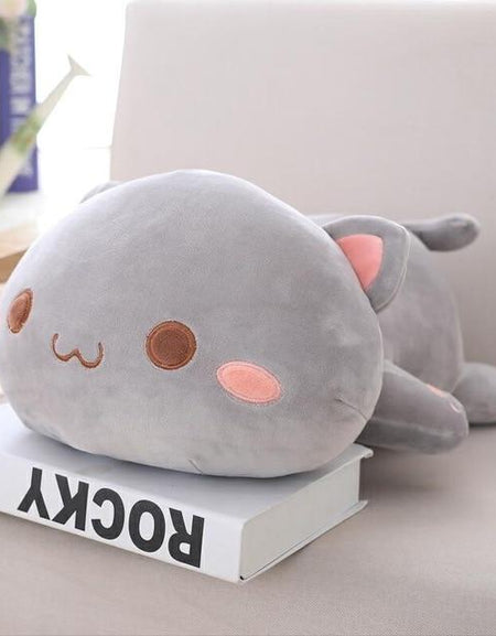 Kawaii Laying Cat Plush - BlossomMemento