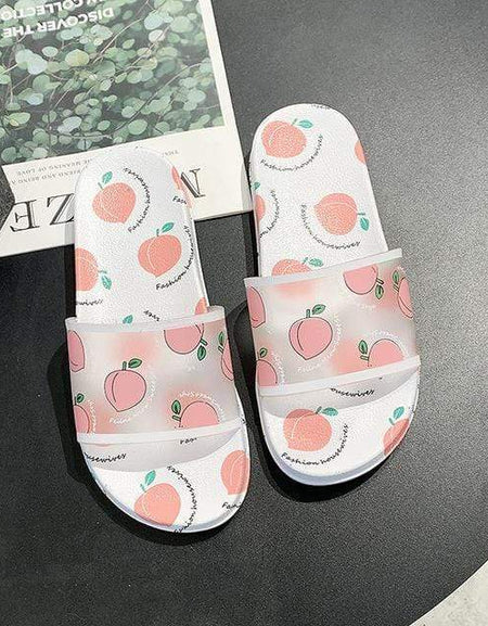 Kawaii Peach Summer Slippers - BlossomMemento
