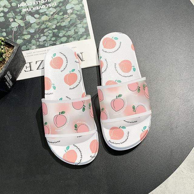 Kawaii Peach Summer Slippers - BlossomMemento