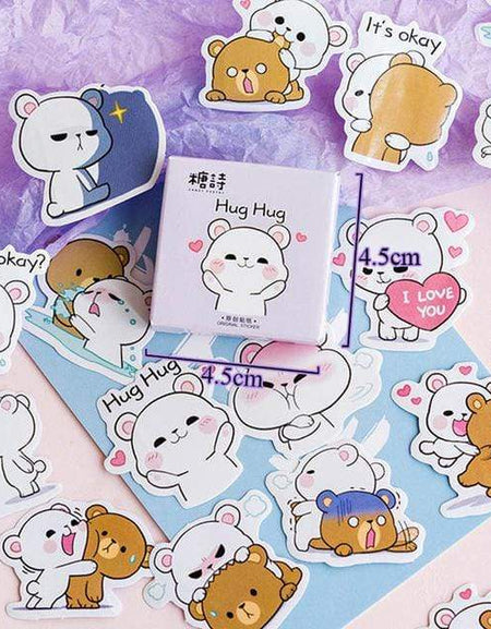 Kawaii Bear Stickers (45pcs) - BlossomMemento