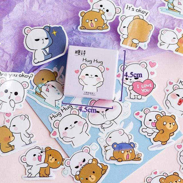 Kawaii Bear Stickers (45pcs) - BlossomMemento