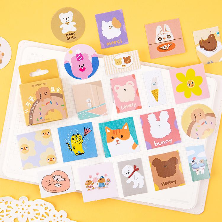 Kawaii Colorful Stickers (46 pcs/box) - BlossomMemento