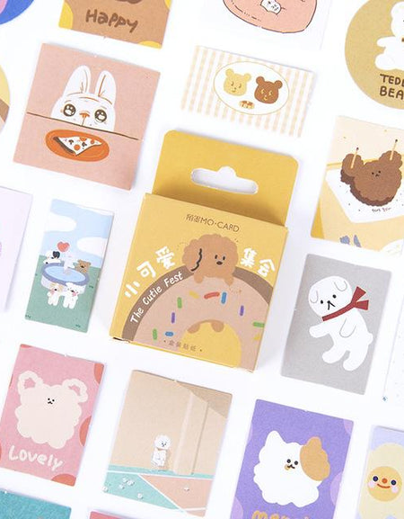 Kawaii Colorful Stickers (46 pcs/box) - BlossomMemento