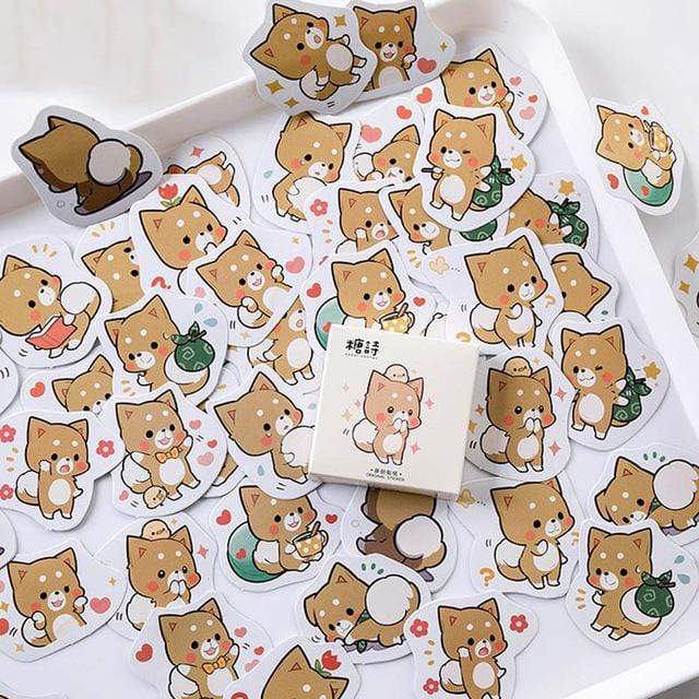 Kawaii Dog Stickers (45pcs) - BlossomMemento