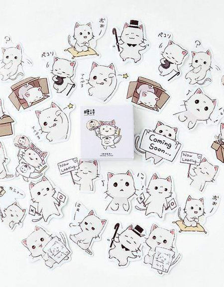 Kawaii Kitten Stickers (45pcs) - BlossomMemento
