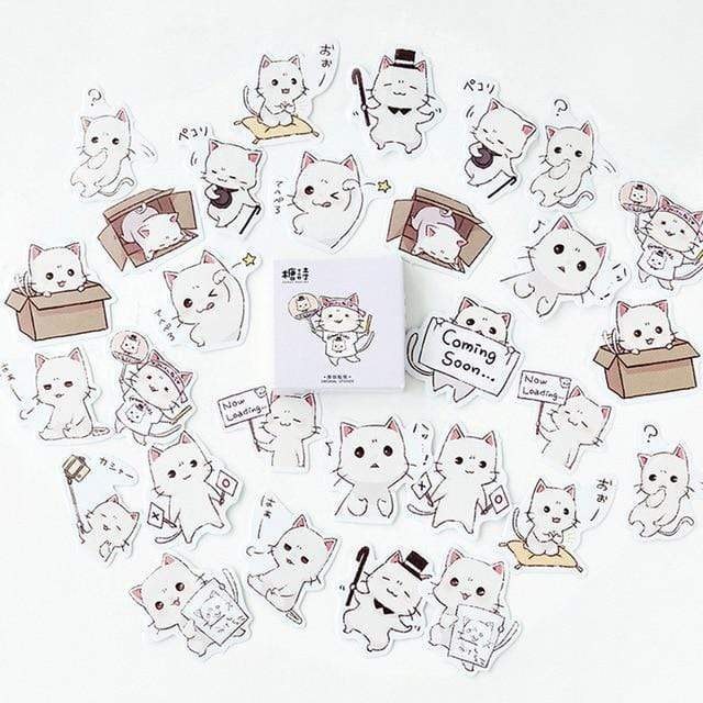 Kawaii Kitten Stickers (45pcs) - BlossomMemento