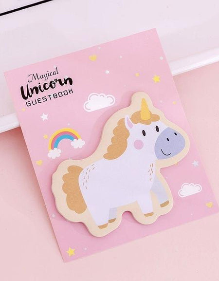 Kawaii Rainbow Unicorn Sticky Notes (30 sheets) - BlossomMemento