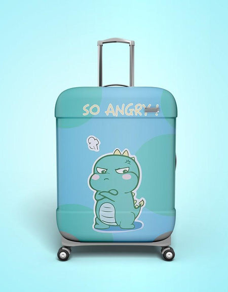 Kawaii Angry Dino Suitcase Cover - BlossomMemento